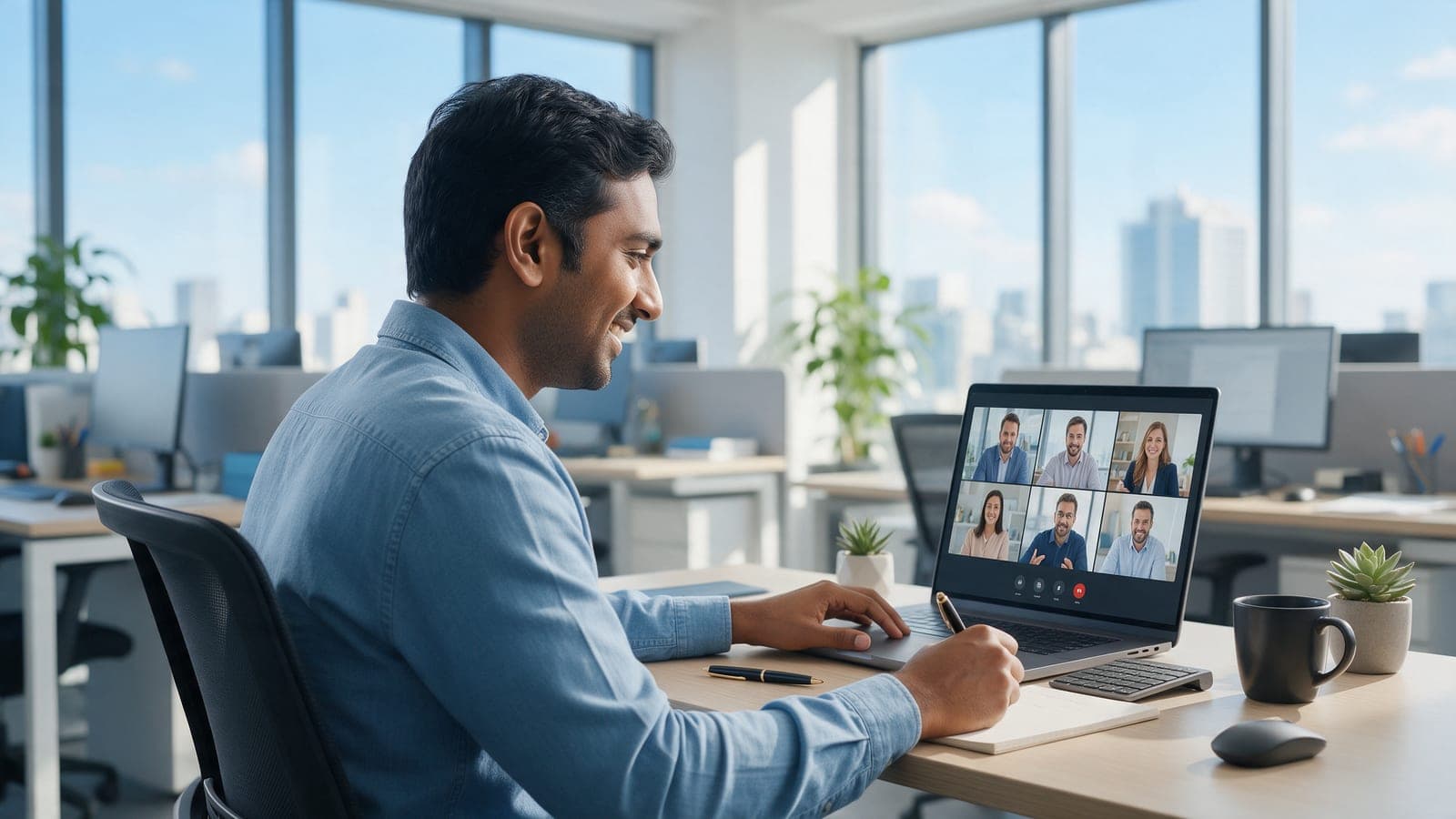A developer collaborating with a client team