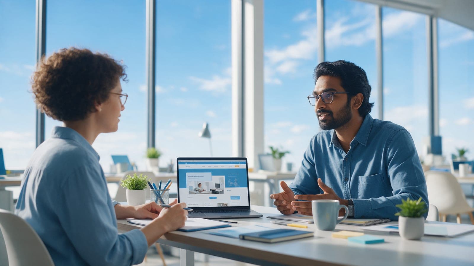 A developer collaborating with a client team